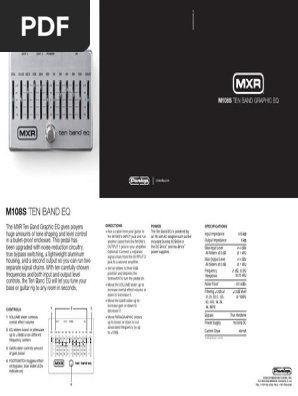 M108S | PDF | Equalization (Audio) | Decibel