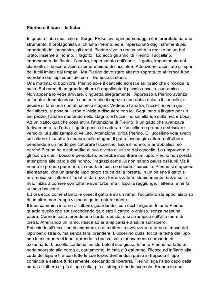 30 C-Pierino e Il Lupo La Fiaba | PDF
