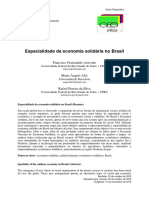 Espacialidade Da Economia Solidária No Brasil