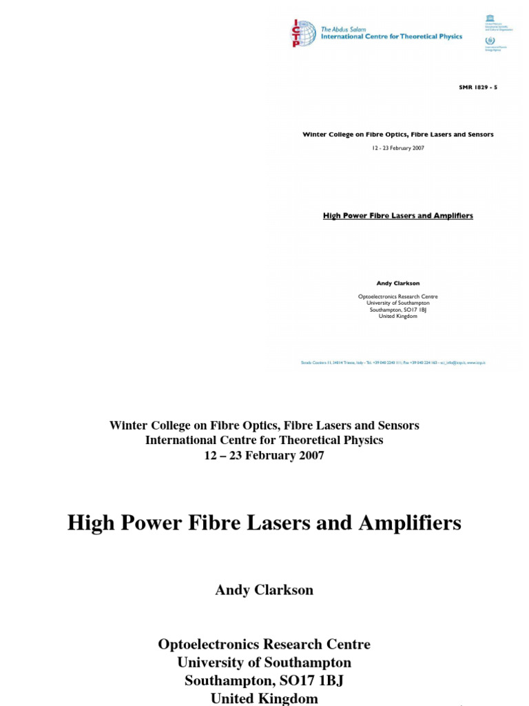Fibre Optics & Lasers Seminar | PDF | Laser | Optical Fiber