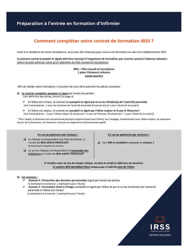 Compléter votre contrat IRSS 2023-2024 | PDF | Savoir-être | Science