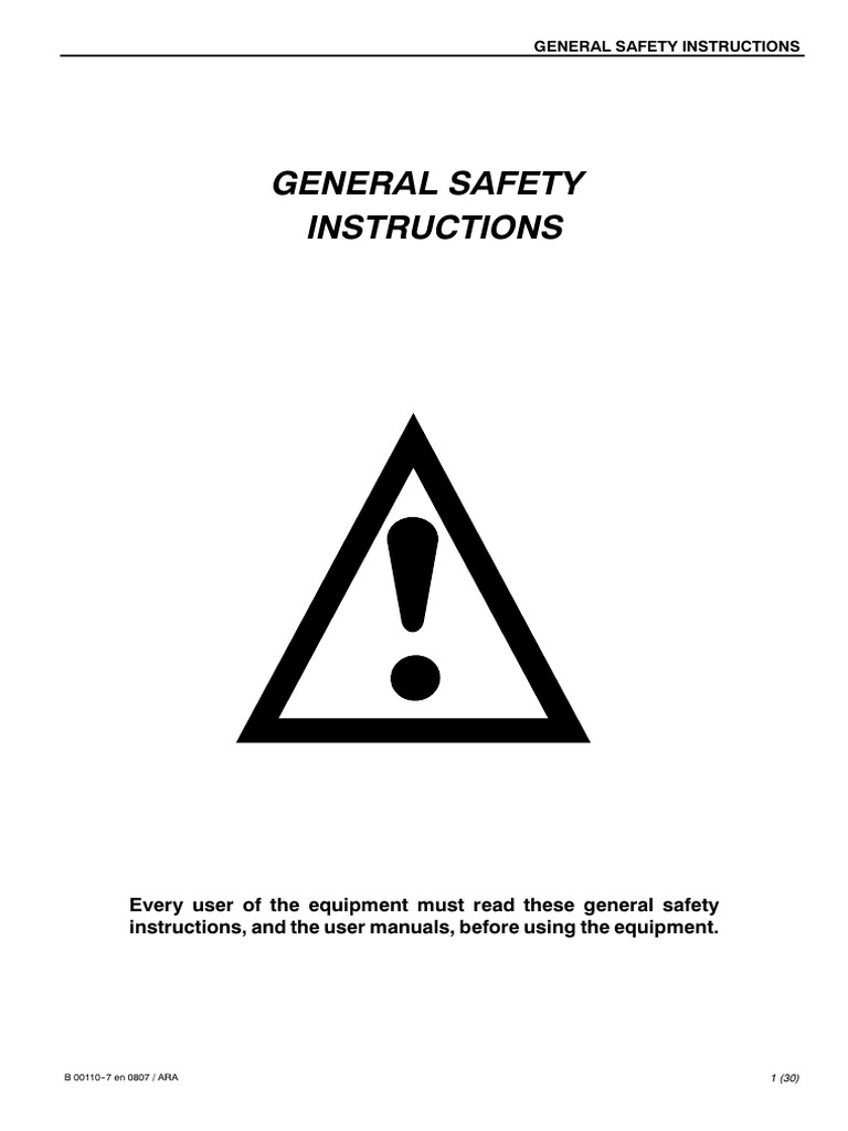 Essential Safety Instructions for Equipment | PDF | High Voltage | Valve