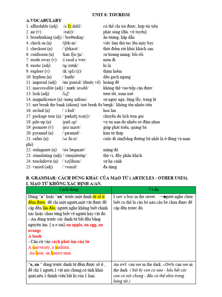 Unit 8-Part 1 | PDF