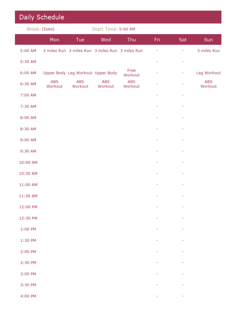 Workout Plan PDF