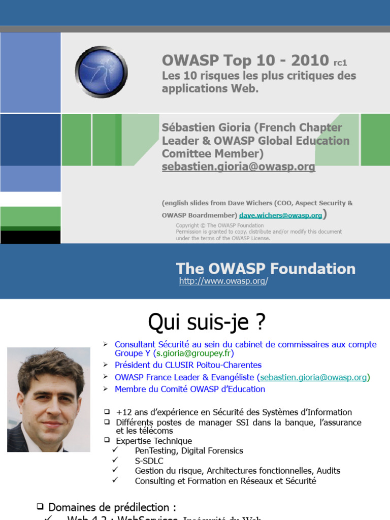 Vdocuments - MX Owasp Top 10 2010 Resist Toulouse | PDF