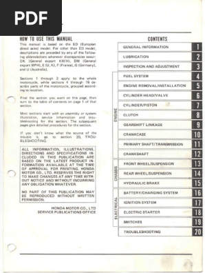 HONDA CB650 RC03 1980 Service Manual | PDF