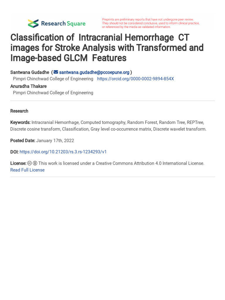Classification of Intracranial Hemorrhage CT Image | PDF | Algorithms ...