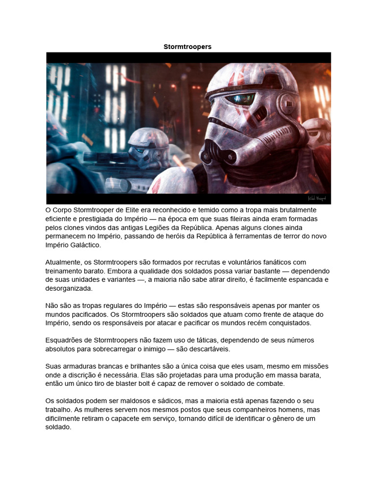 Quem são os Stormtroopers? | PDF | Juvenil