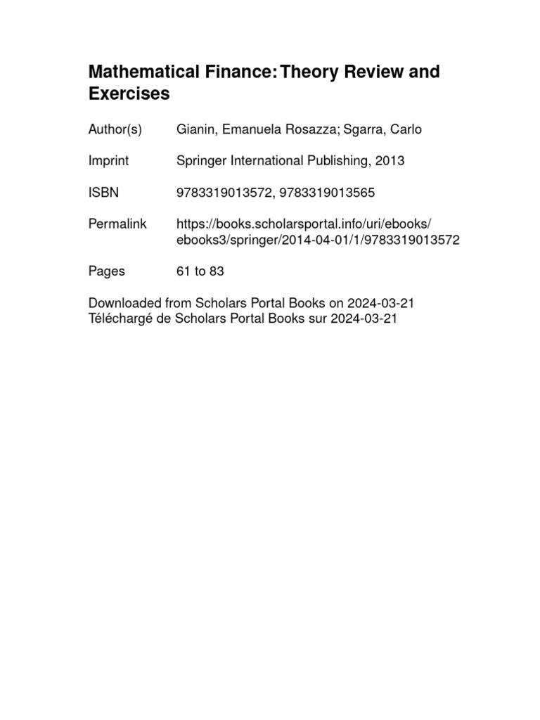 Mathematical finance theory review and pages 61 83 2024 03 21 pdf