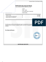 Certificado de Avalúo Fiscal: Por Orden Del Director