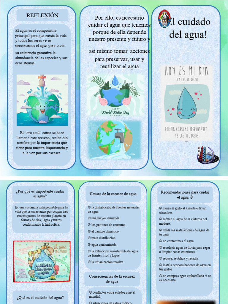 Tríptico sobre el Cuidado del Agua | PDF | Agua | Materiales transparentes