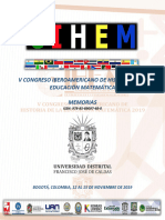 V Congreso Iberoamericano de Historia de La Matemática - Memorias