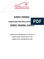Street Trading and Events Trader Licence Application Form