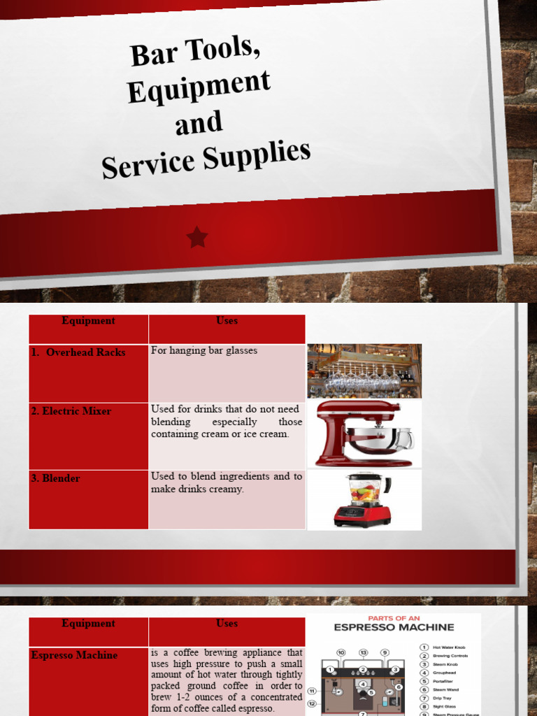 Essential Bar Tools and Equipment Guide | PDF | Drink | Wine