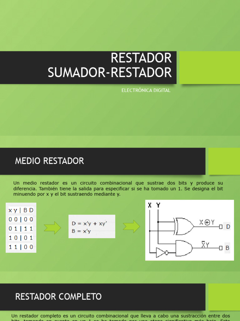 Circuitos de Restadores en Electrónica | PDF | Sustracción ...