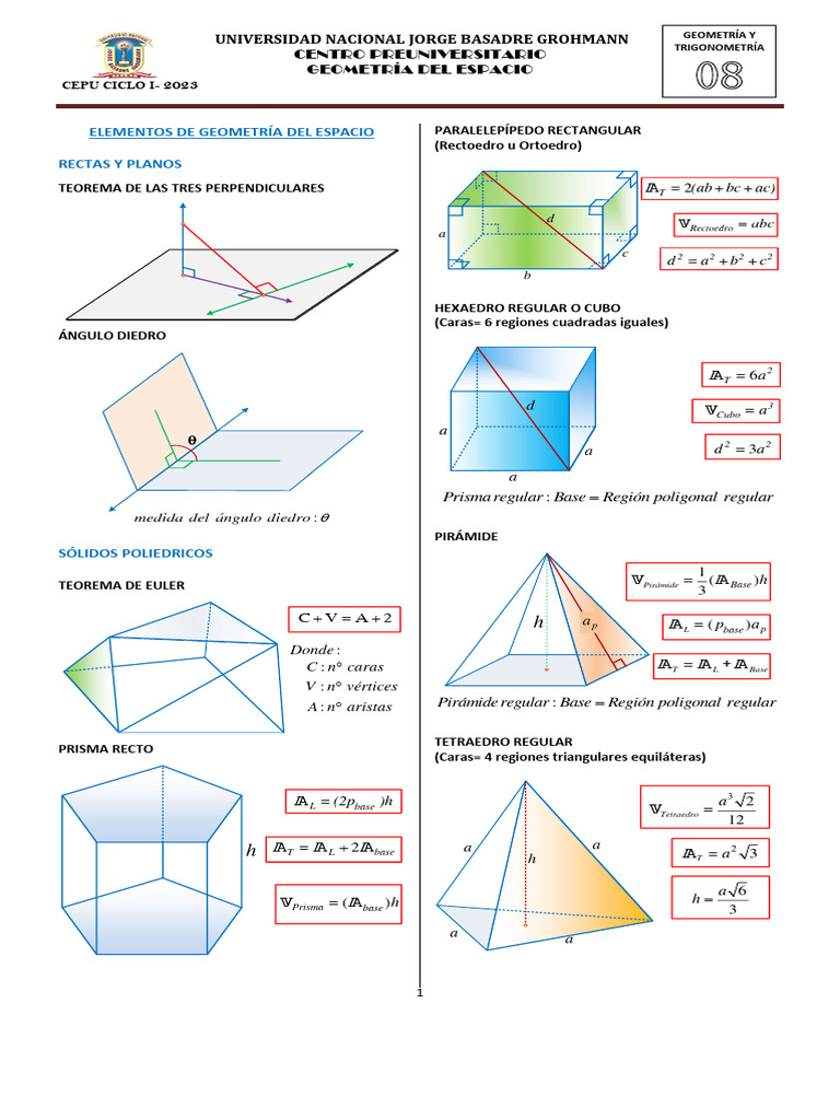 Práctica N°08 Geometría y Trigonometría | PDF | Geometría | Geometría ...