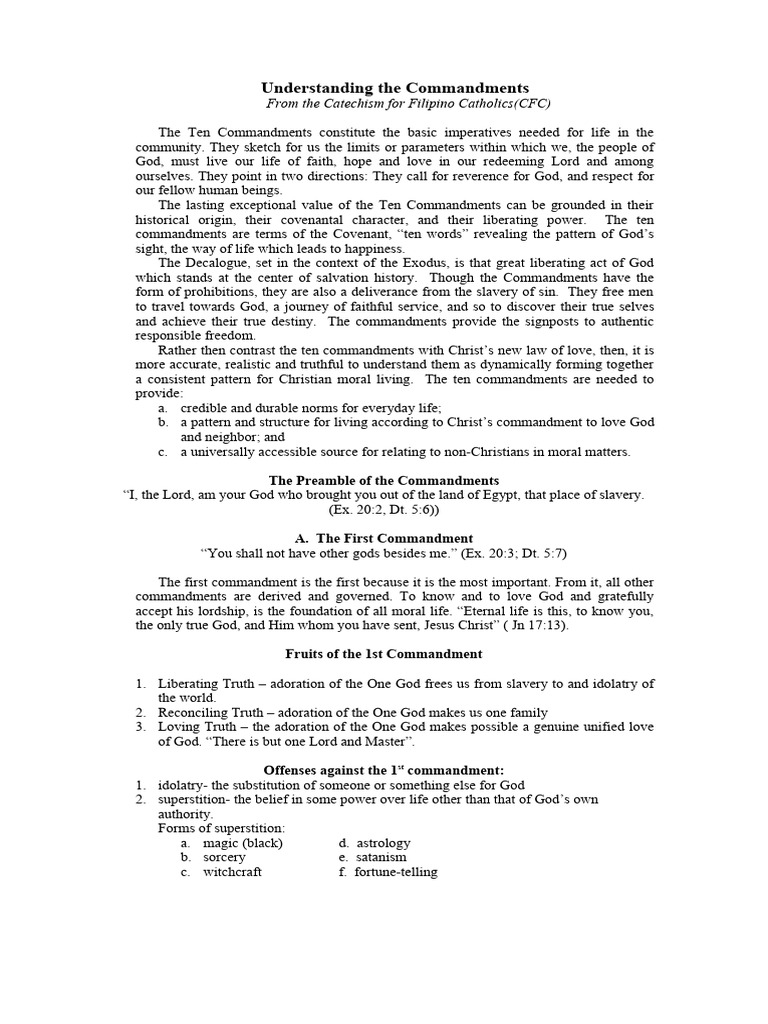 Understanding the Ten Commandments | PDF | Ten Commandments | Perjury