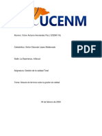 Alumno: Víctor Antonio Hernández Paz (123290116) : Glosario de Términos Sobre La Gestión de Calidad