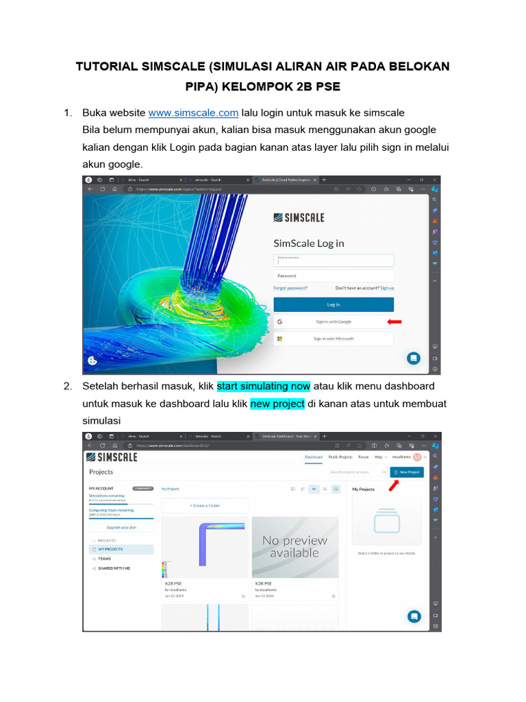 Tutorial Simulasi Aliran Air di SimScale | PDF