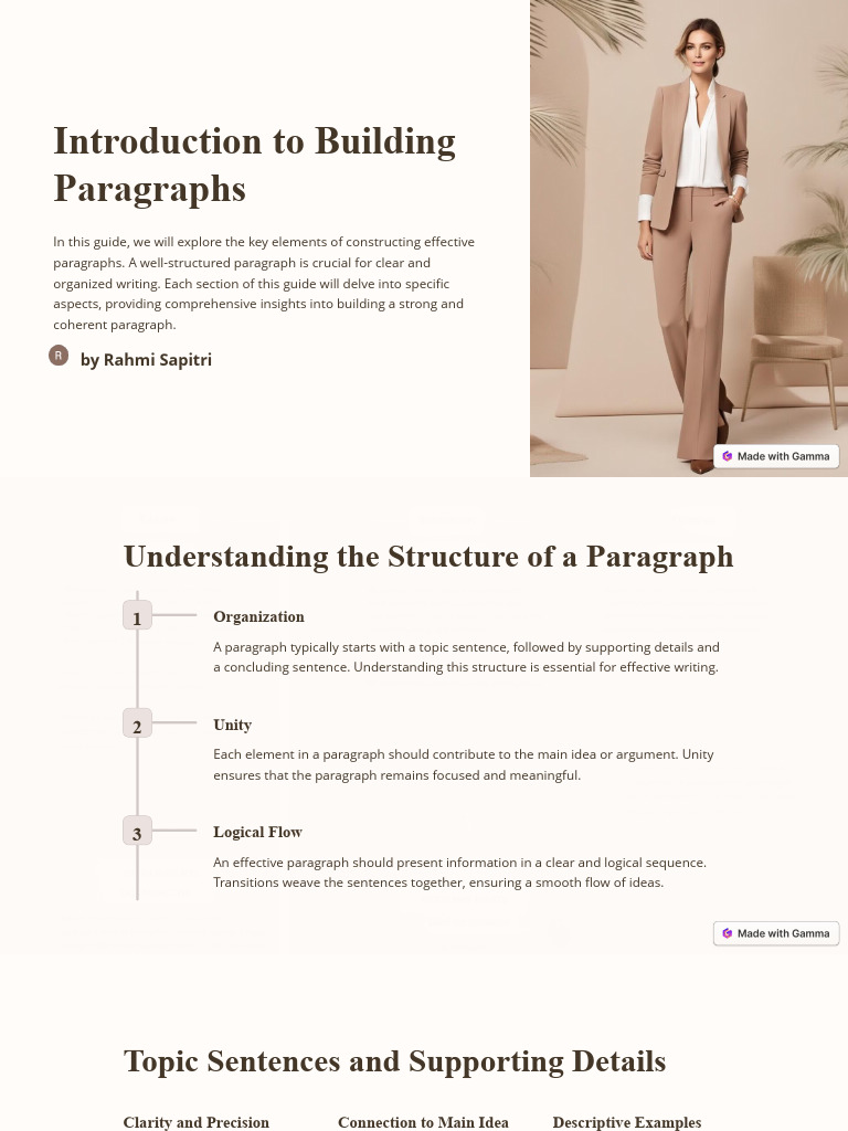 Introduction To Building Paragraphs: by Rahmi Sapitri | PDF