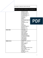 Autores para o Curso de Canto Popular