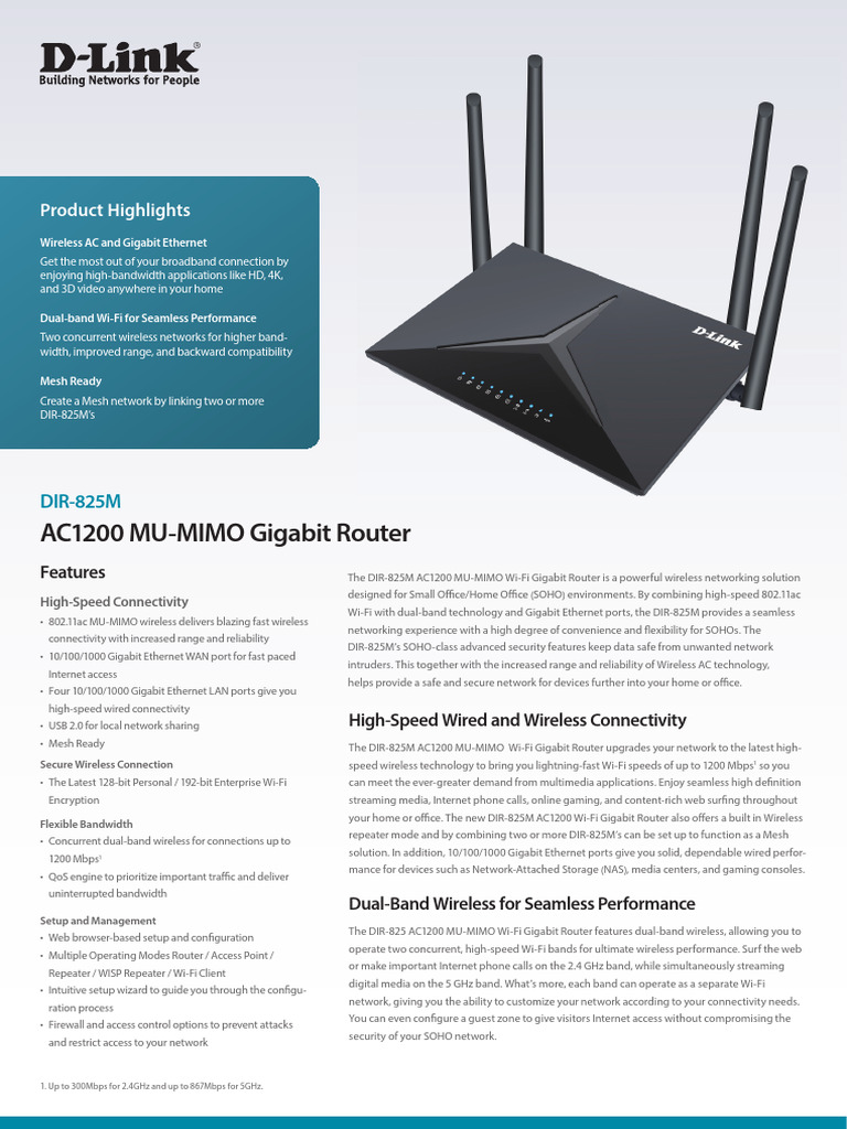 DIR 825M EG Datasheet 636ba8280d01a | PDF | Wi Fi | Wireless Lan