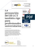 La Presunción Del 23 LCT También Rige para Profesionales Universitarios.