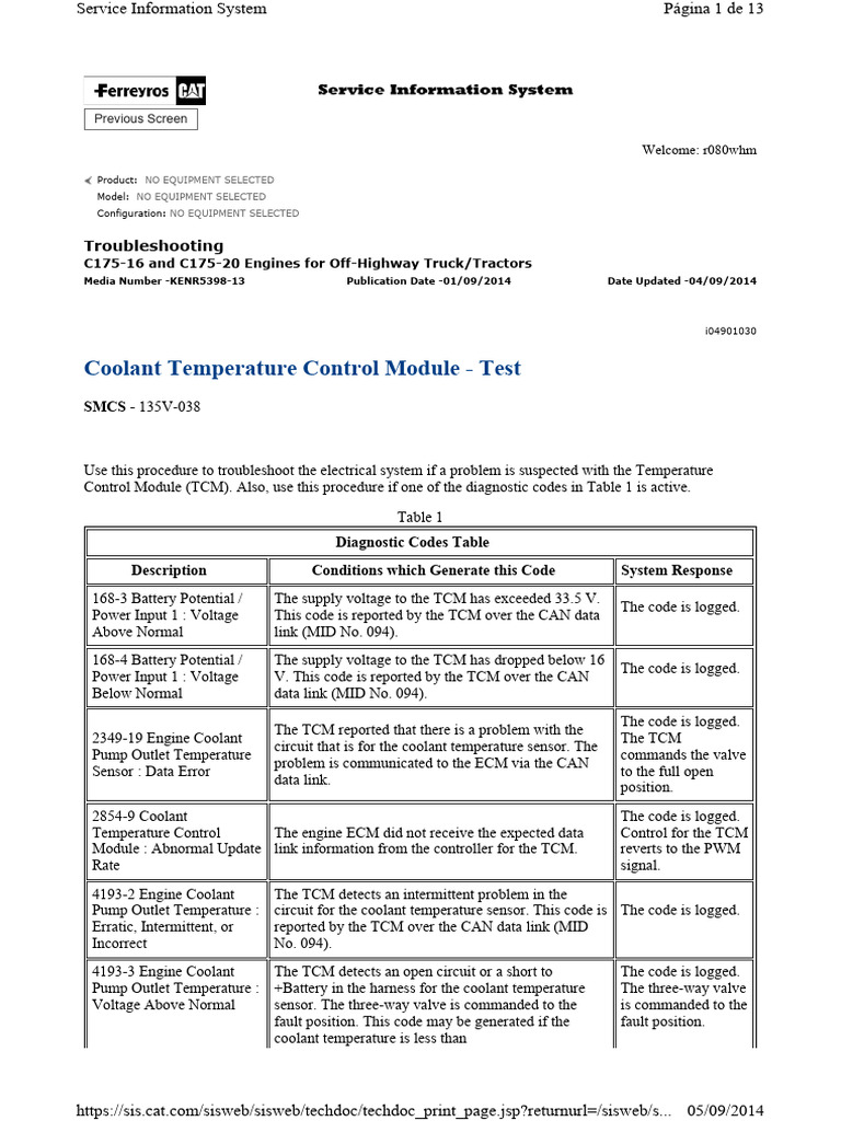 TCM Troubleshooting for C175 Engines | PDF