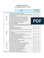 Matriz de Ev. Saberes Previos Ii