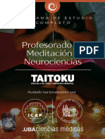 Programa de Estudio Profesorado en Meditacion y Neurociencias Escuela Taitoku de Yoga y Medicina Oriental 1
