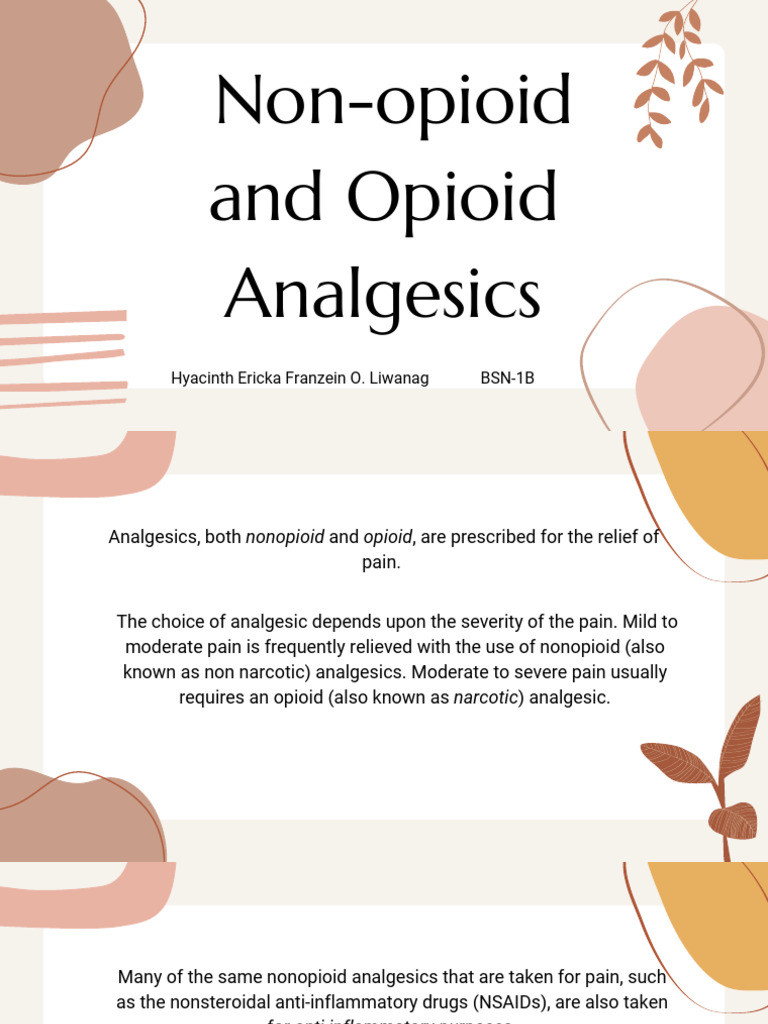 Non-Opioid and Opioid Analgesics | PDF