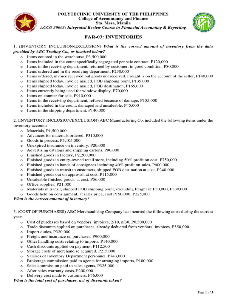 Inventory Accounting Scenarios Analysis | PDF | Cost Of Goods Sold ...