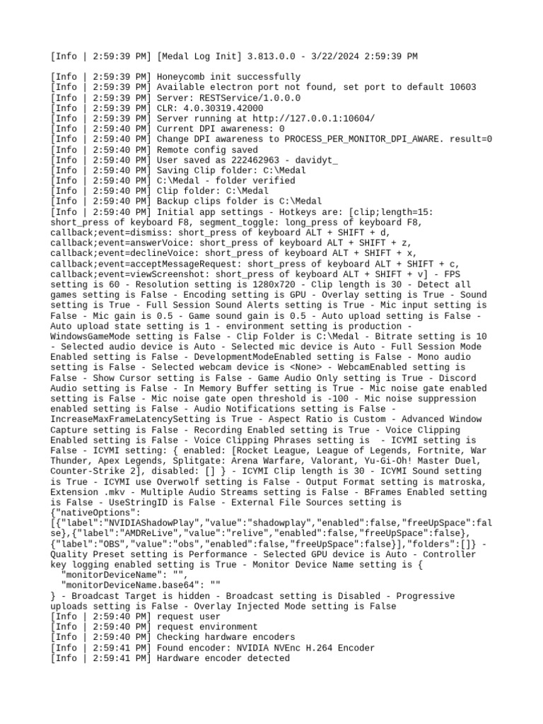 Medal App Initialization Log 3.813.0.0 | PDF | Keyboard Shortcut ...
