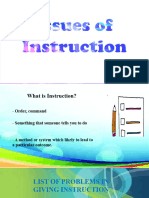 Issues in Instruction For Report