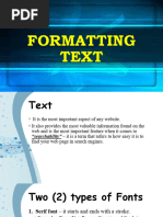 Formatting Text