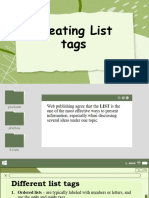 Lesson 1 - Creating List Tags