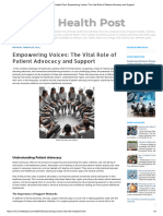 Empowering Voices - The Vital Role of Patient Advocacy and Support
