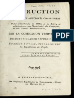 Instruction Adressée Aux Autorités Constitutées Des Départemens de Rhône Et de Loire