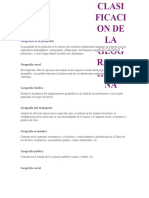 Clasificacion de La Geografia Humana