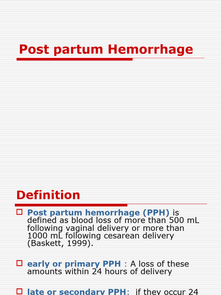 Post Partum Hemorrhage | PDF | Childbirth | Uterus