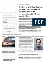 'a High Profile Incident or Accident Can Be Critical for a Business'_ in Coversation With Bryan Lawrie, Arco - SHP - Health and Safety News, Legislation, PPE, CPD and Resources