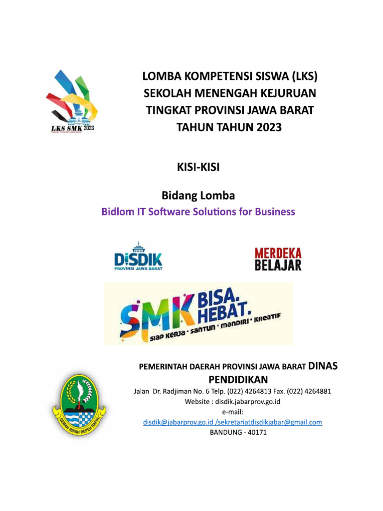 Soal Lks Provinsi 2023 It For Business Desktop Pdf