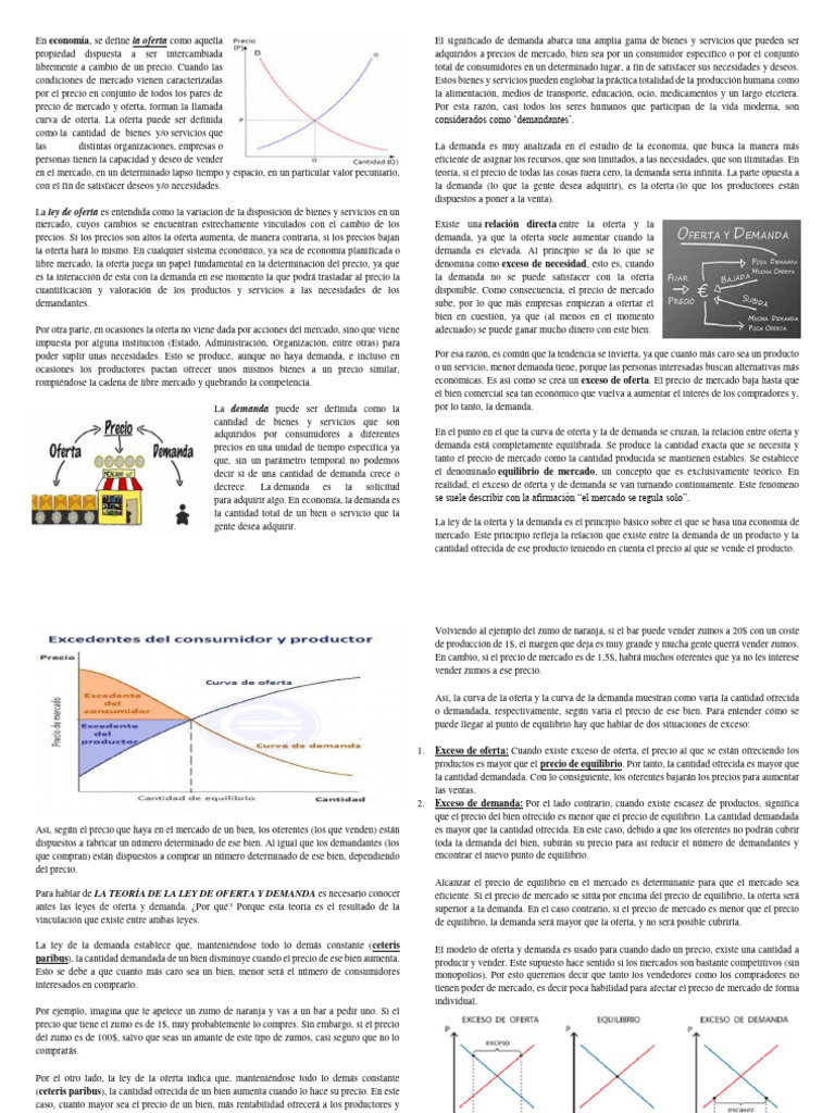 Conceptos Basicos de Oferta y Demanda | PDF | Oferta (economía ...