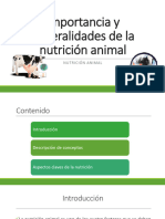 Importancia de La Nutrición Animal