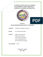 Tasa de Transpiracion de Frutas y Hortalizas