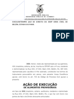 Ação de Execução de Alimentos Provisórios