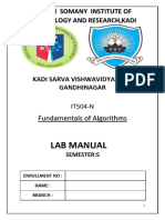 Lab Manual: Kadi Sarva Vishwavidyalaya, Gandhinagar