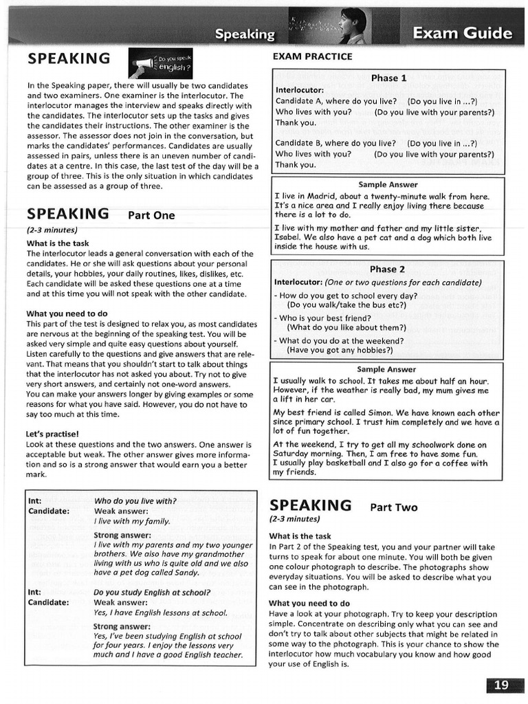 b1 Speaking Exam Guide | PDF