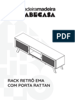 12 0019 1 Manual Rack Retr para TV at 70 Polegadas 2 Portas Correr em Rattan Ema Cabecasa Madeiramadeira