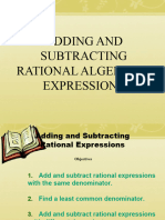 Adding and Subtracting Rational Expressions